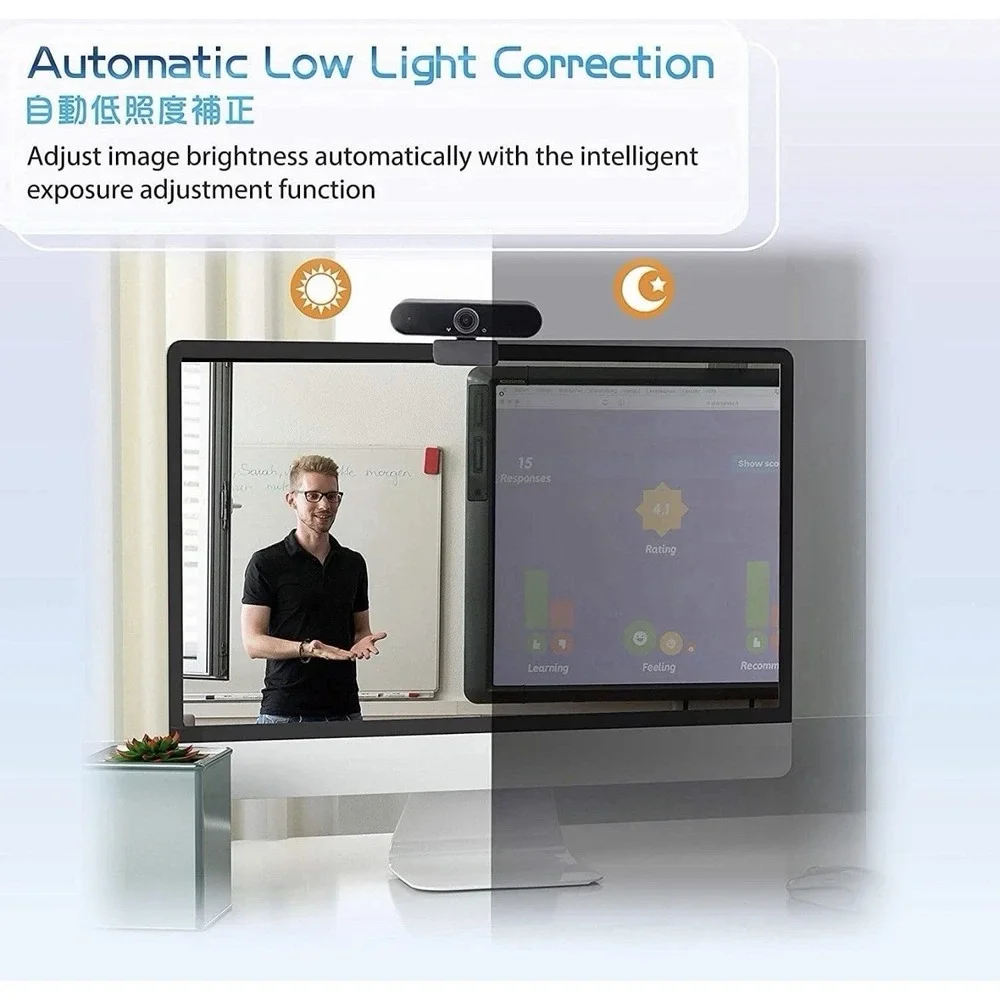Lexvss Webcam with Microphone, Portable 2K 1440P‎ HD Wide Angle Steaming Web Cam